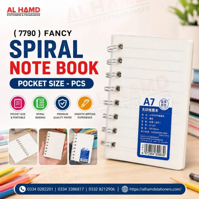 ( 7790 ) FANCY - Spiral Note Book Pocket Size - Pcs