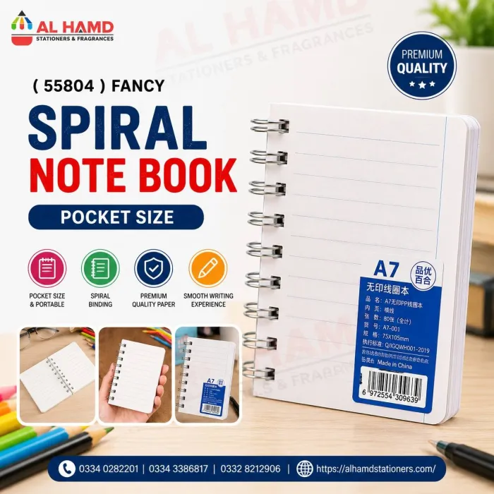 ( 55804 ) FANCY - Spiral Note Book Pocket Size - Pcs