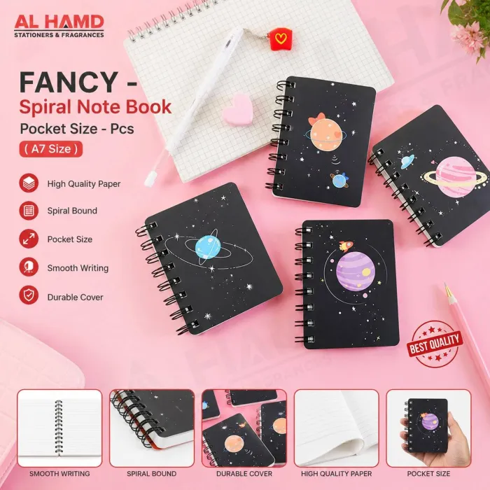 FANCY - Spiral Note Book Pocket Size - Pcs ( A7 Size )