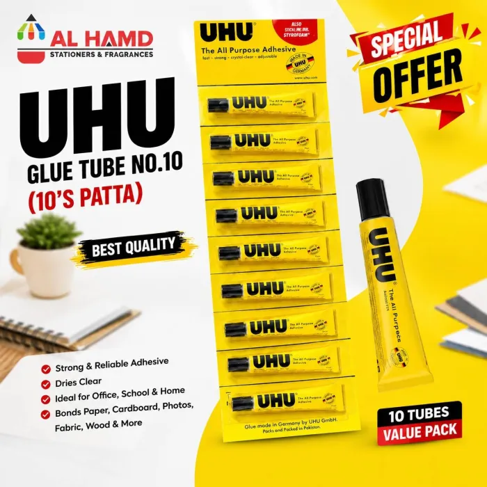 UHU Glue Tube No.10 (10's Patta)