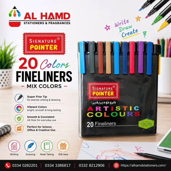 20 Colors Fineliners - Signature Pointer - Mix Colors