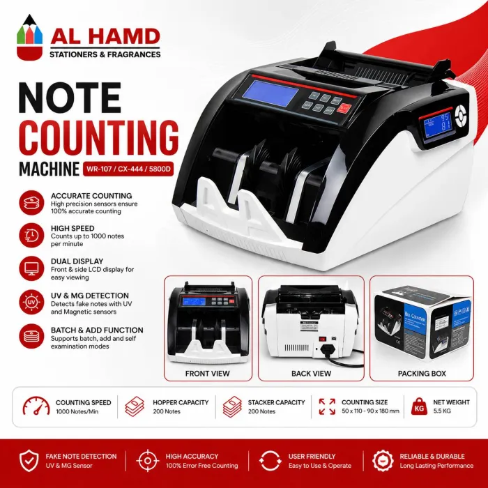 Note Counting Machine - WR-107 - CX-444 - 5800D