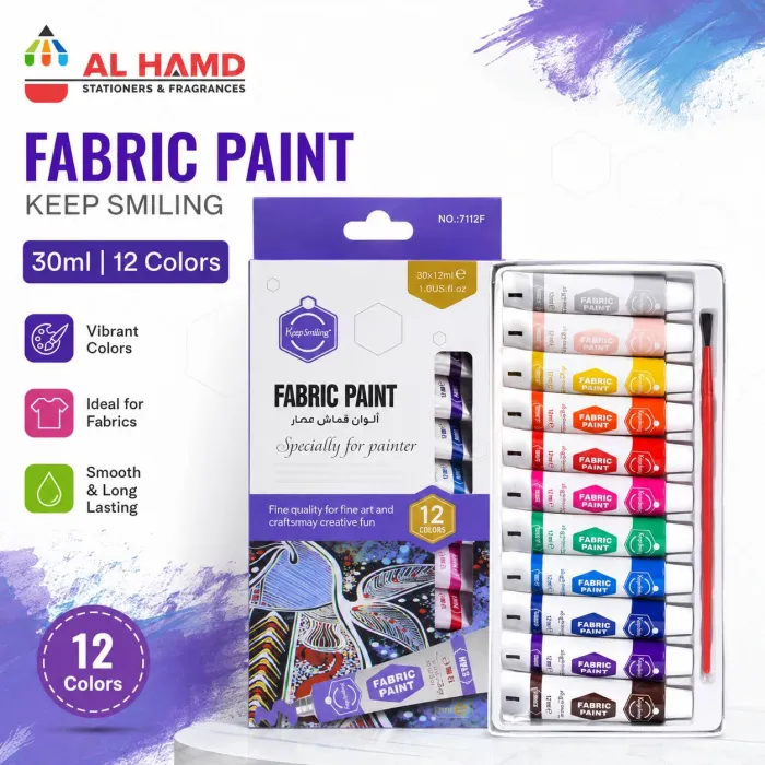 Fabric Paint Keep Smiling 30ml Box 12Colors