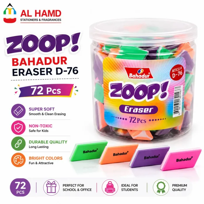 ZOOP - Bahadur Eraser D-76 - 72Pcs