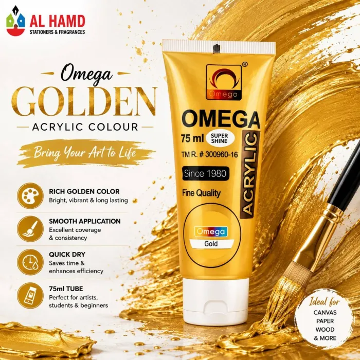 Omega - GOLDEN Acrylic Colour Tube 75ml - Pcs