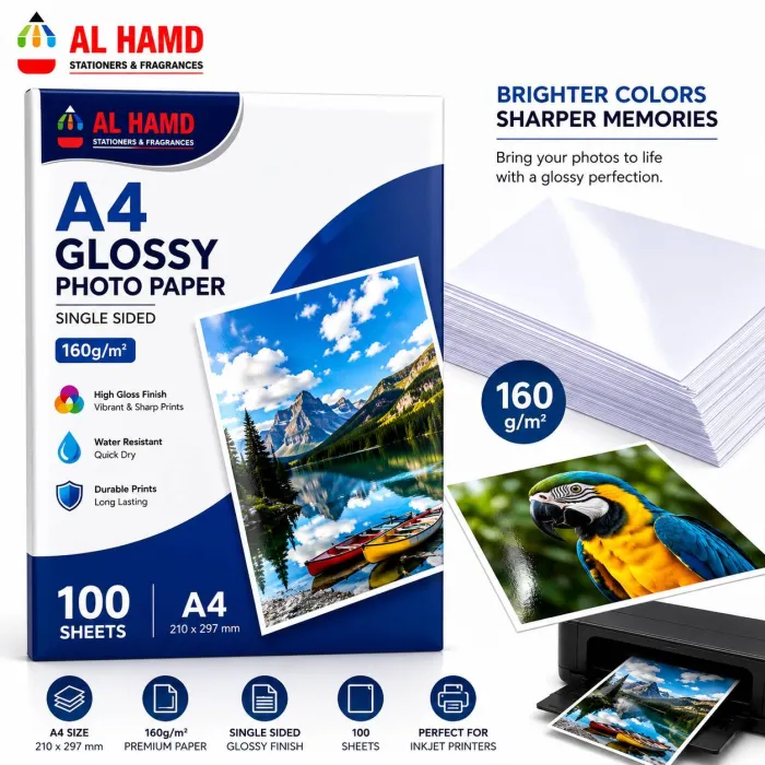 A4 Glossy Photo Paper S/Side 160g 100'sh