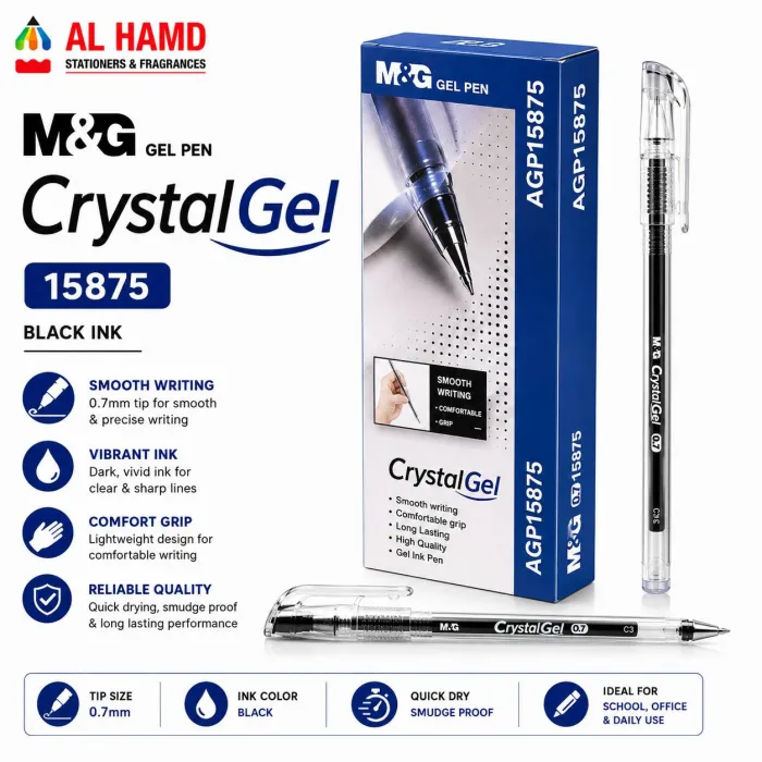 M&G Gell Pen 15875 Crystal Black CrystalGel