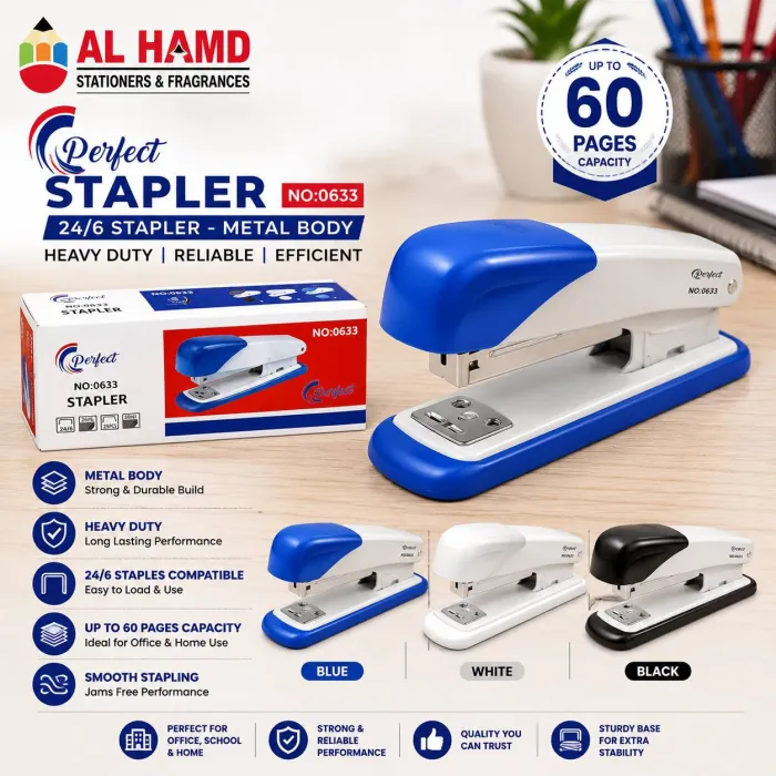0633 - Perfect 24/6 Stapler - 60pgs - Metal Body