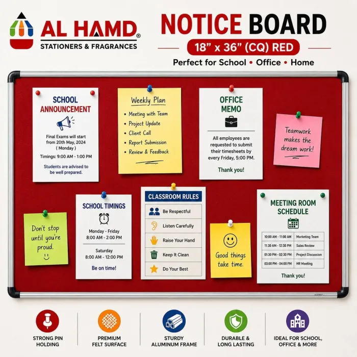 Notice Board 18*36 (CQ) Red