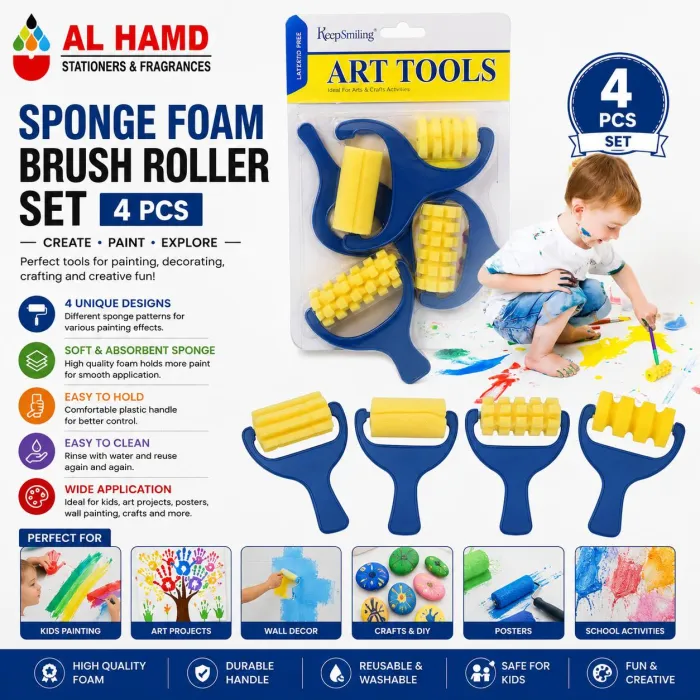 Sponge Foam Brush Roller Set ( 4Pcs )