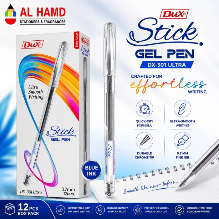 Blue Dux Stick Gel Pen - 12Pcs Box - DX-301 Ultra