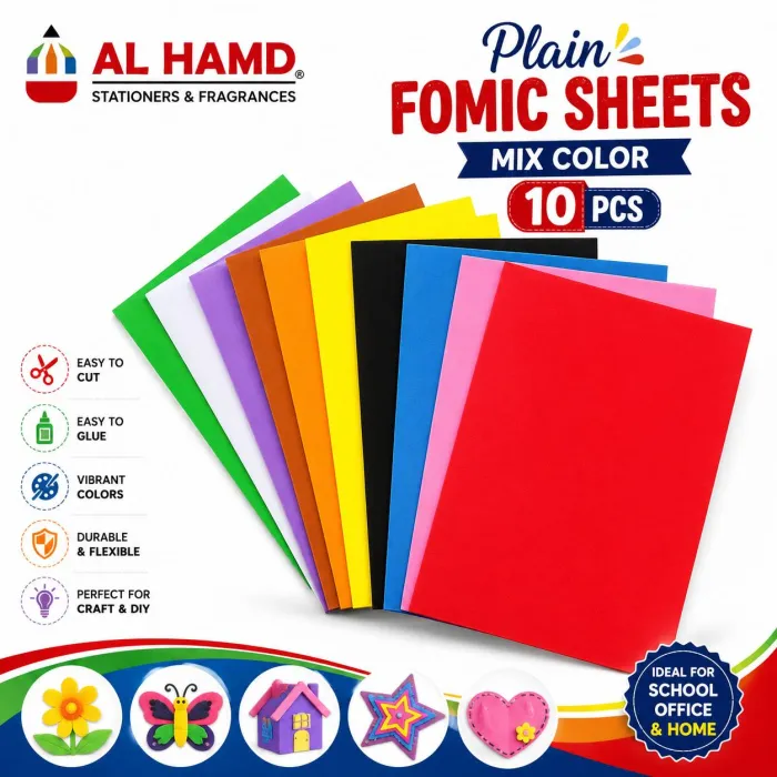 Plain Fomic Sheets Mix Color 10pcs FPM