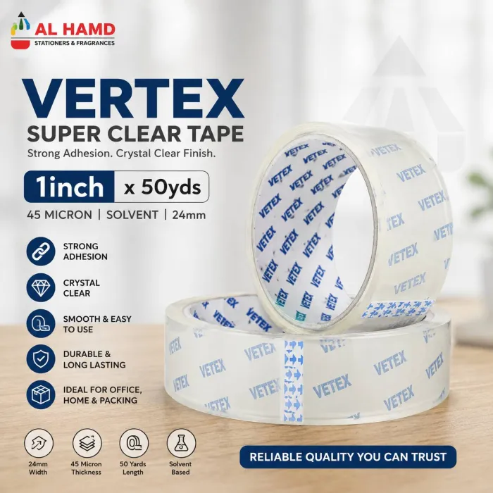 VERTEX Super Clear 1inch x 50yds ( 45micron Solvent 24mm )