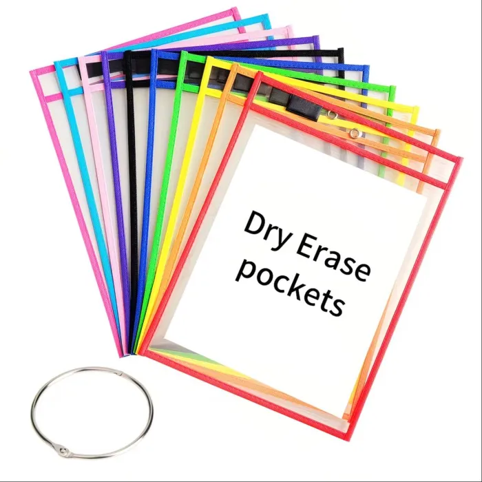 Reusable Dry Erase Pockets - 6Pcs Set