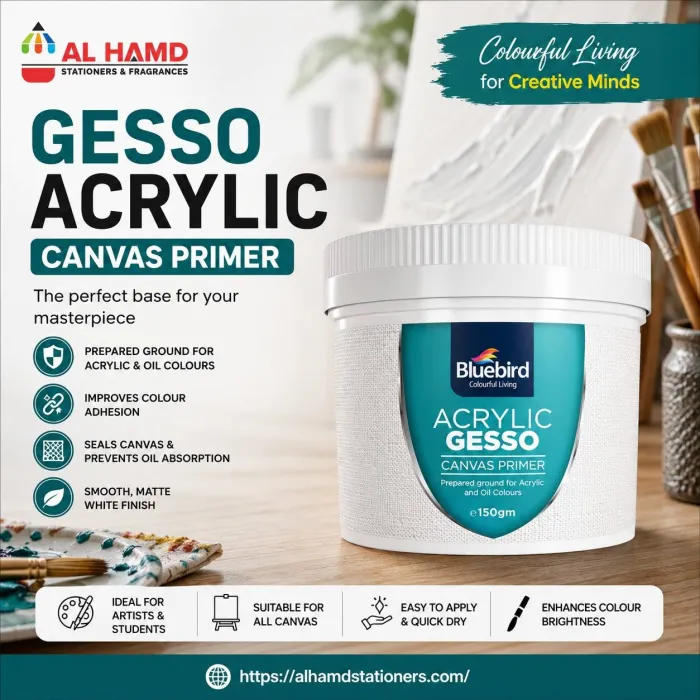 Gesso Acrylic - 150 Gram - Canvas Primer - Bluebird