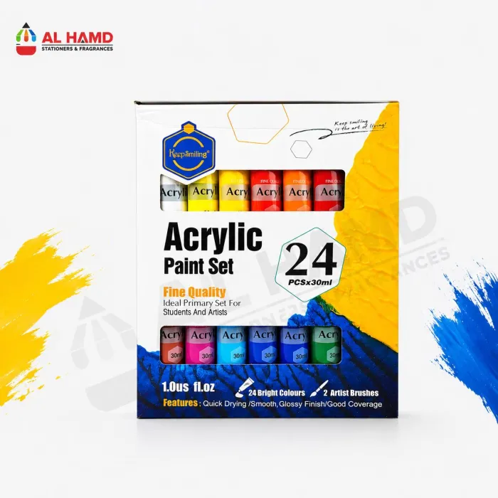 Keep Smiling Acrylic Paint Set 30ml - 24 Pcs