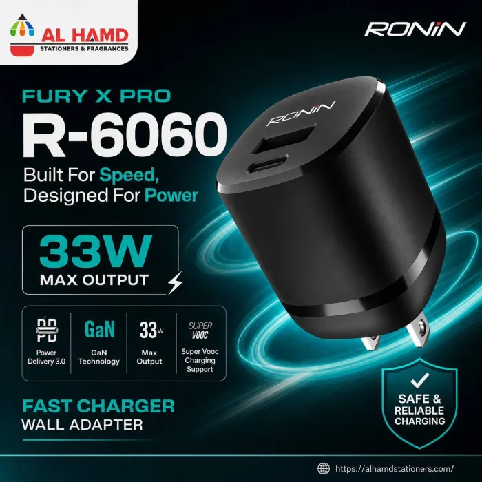 Ronin Fury X Pro R-6060 33W Fast Charger | Wall Adapter