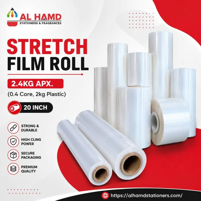Stretch film Roll 2.4kg Apx. ( 0.4 core, 2kg Plastic ) 20INCH